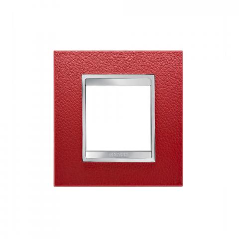 LUX International 2 gang plate - Leather - Ruby