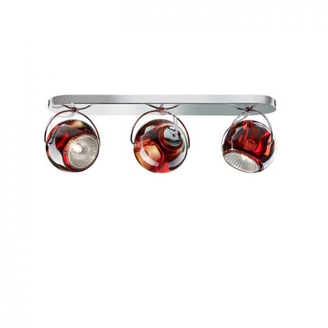 Wall/ceiling lamp 3xØ9cm Red