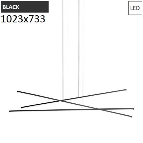 PENDANT 1023x733mm 34W LED 3K Black