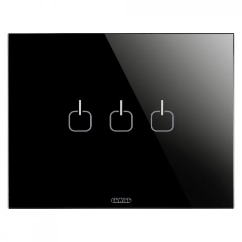 Plate ICE TOUCH - 3 Symbols - Glass - Black