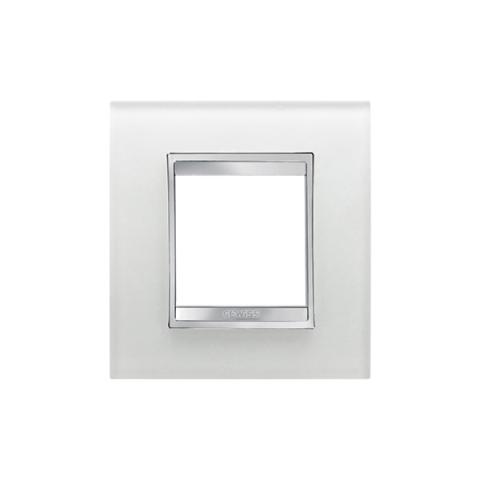 LUX International 2 gang plate - Glass - Ice