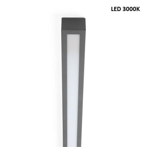 Ceiling light XL - LED 2X26W 3000K - beton grey