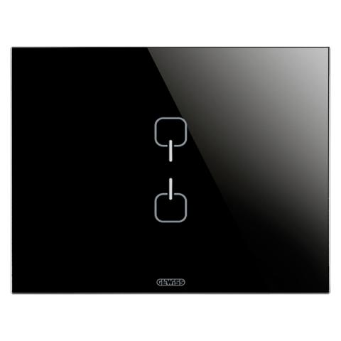 PLATE ICE TOUCH KNX - 2 SYMBOLS - GLASS - Black 