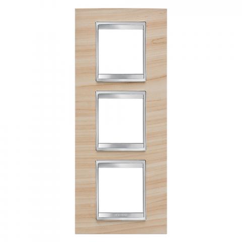 LUX International 2+2+2 gang vertical plate - wood - Maple